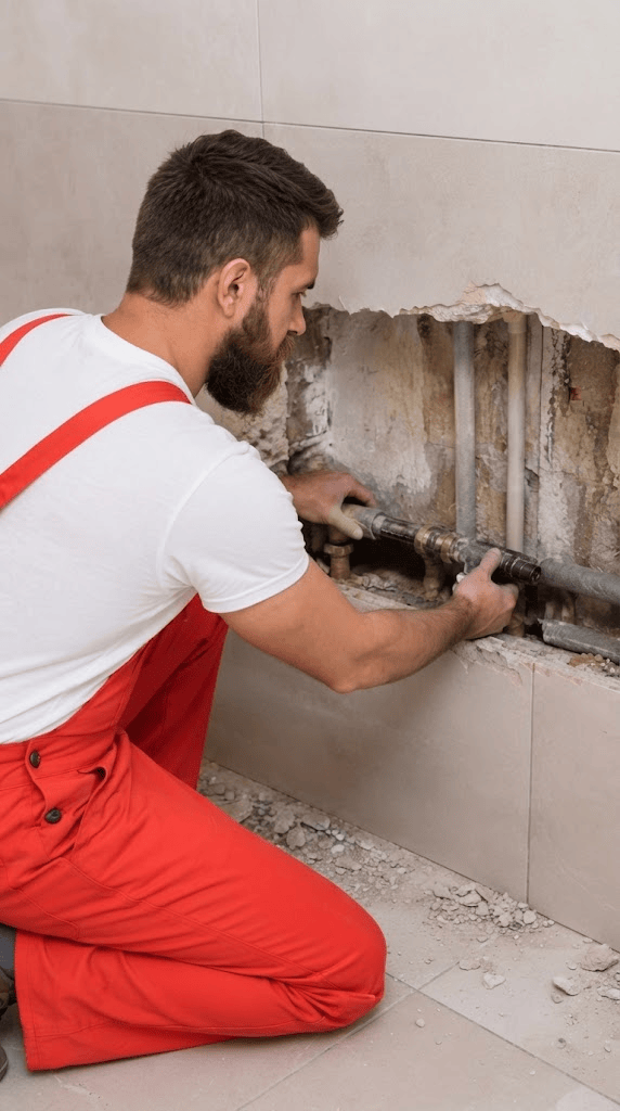 Canalisation encastrée endommagée